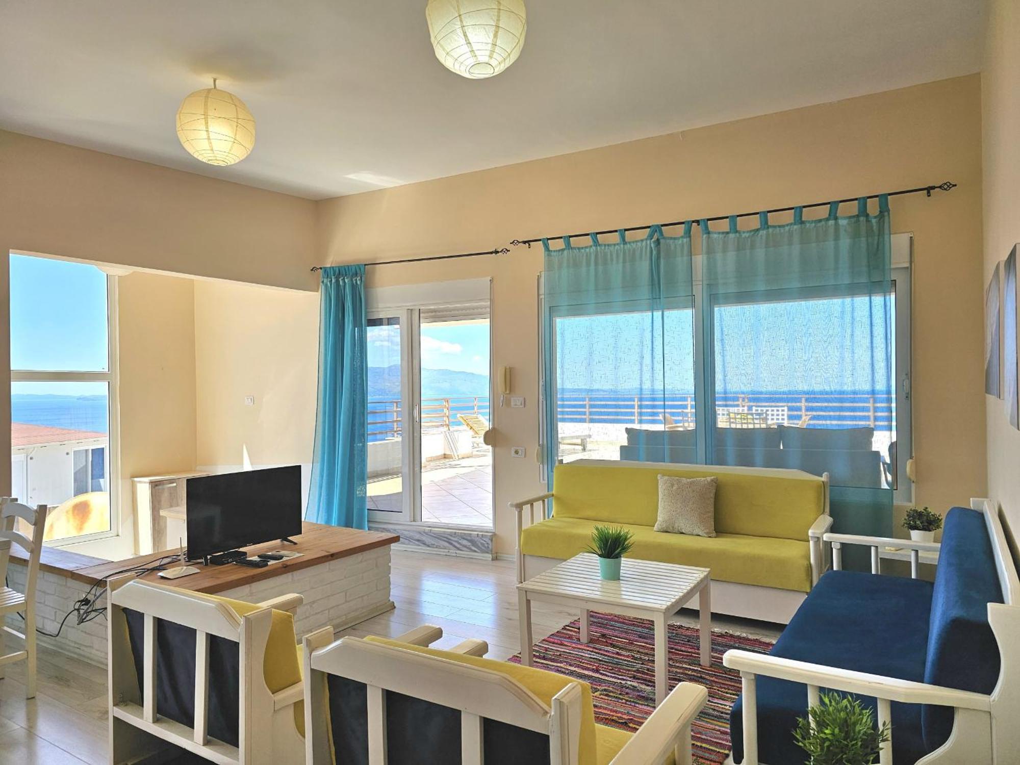 Sunset Penthouse Apartman Saranda Kültér fotó